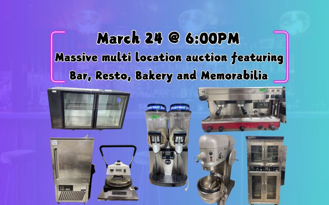 Massive multi location auction featuring Bar, Resto, Bakery and Memorabilia