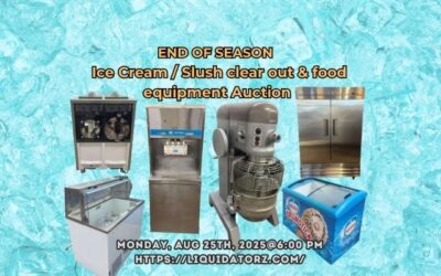 Aug 25th @ 6PM End of season Ice Cream / Slush clear out & food equipment