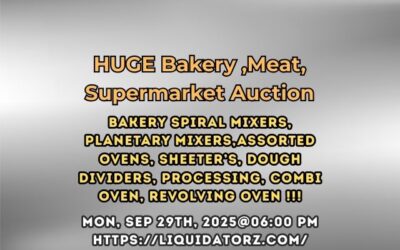 Sep29 @ 6PM – HUGE Bakery ,Meat, Supermarket Auction