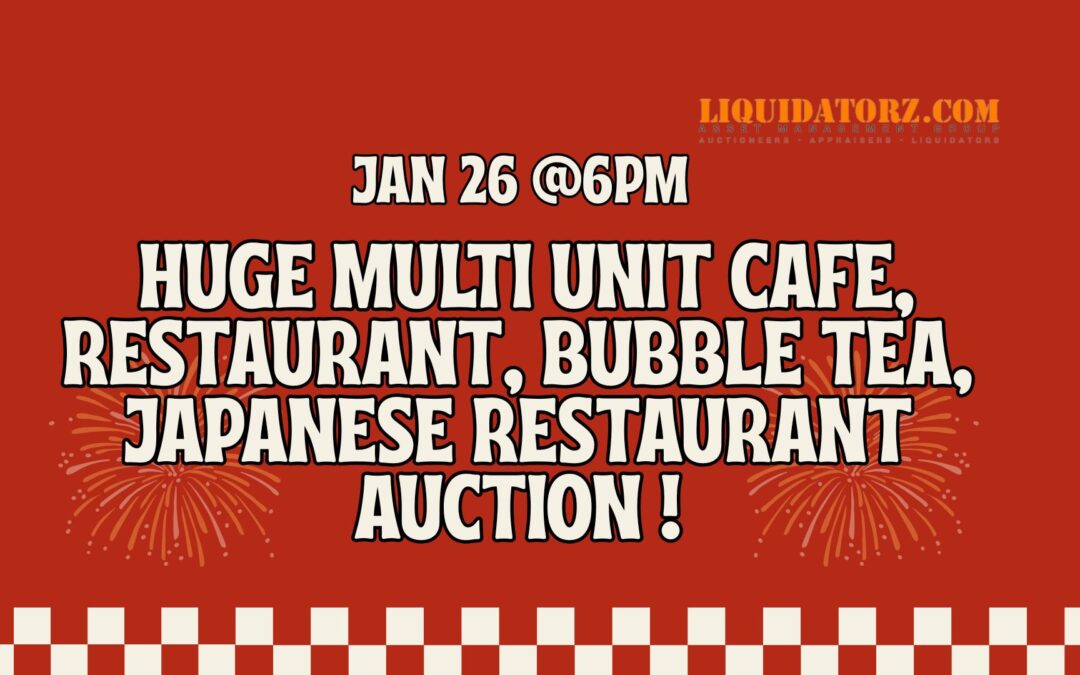 HUGE Multi Unit Cafe, Restaurant, Bubble Tea, Japanese Restaurant Auction !